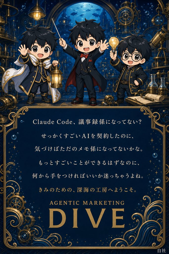 Agentic Marketing DIVEの縦長LPの1面